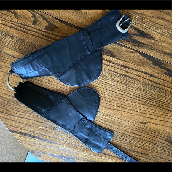 Cowhide black leather hip belt - Picture 5 of 10